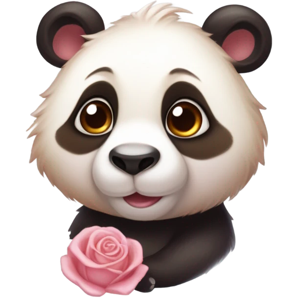 Un panda roux et rose qui fait un bisou  emoji