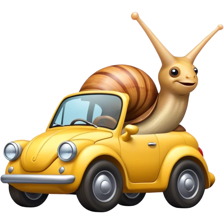 Snail driving a car emoji