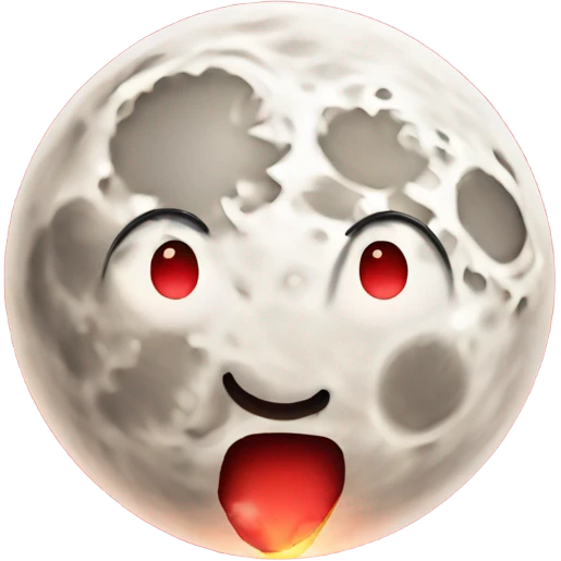 Full moon with red ring around it emoji