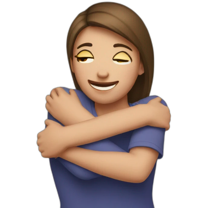 Girl's hug emoji