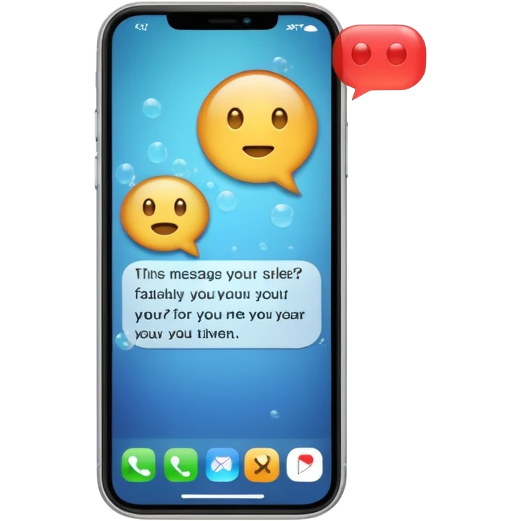 an recent iphone where we can see bubble speech on the screen emoji