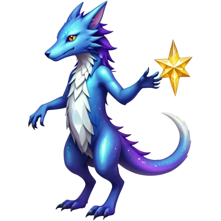 Epic Edgy Colorful ethereal eldritch Sergal-shiny sparkle starry Serval-Fionbri full body emoji