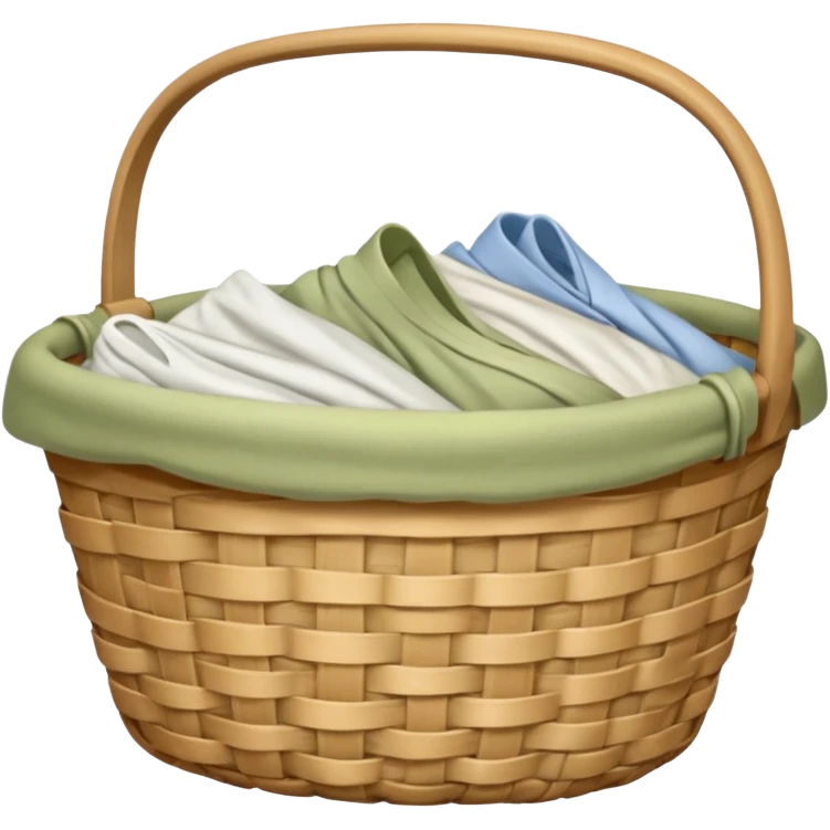 A basket of pale olive laundry emoji