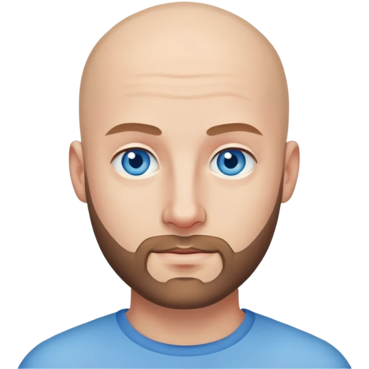 Attractive bald man with a short beard and blue eyes  emoji
