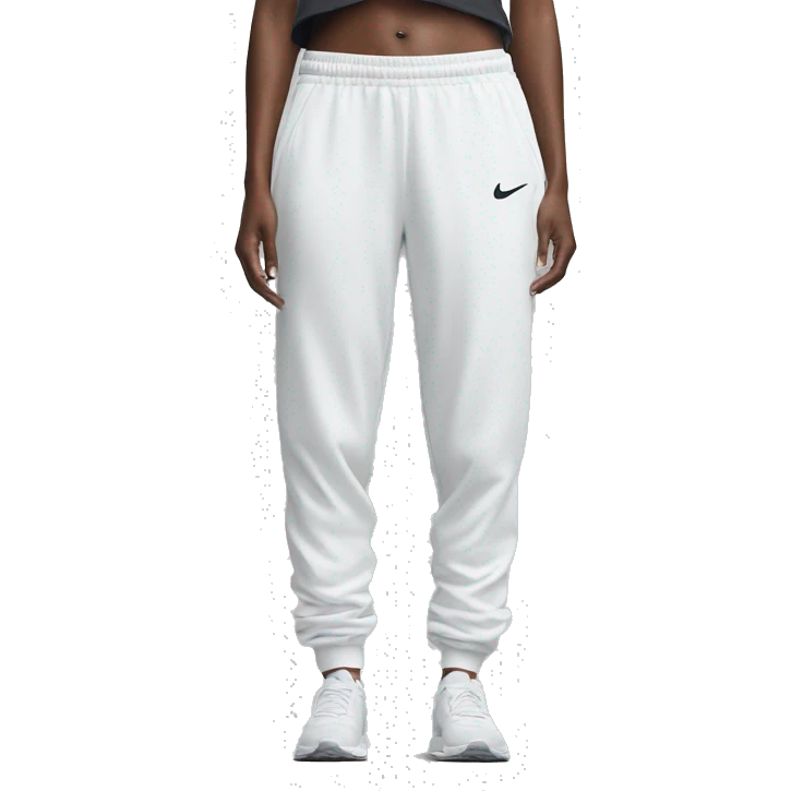 nike joggers white, folded on floor emoji