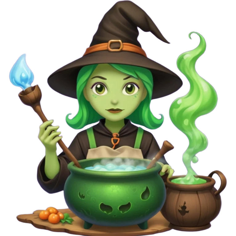green witch cooking potion emoji
