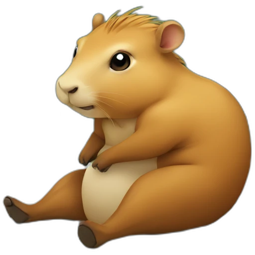 capivara relaxando na praia emoji