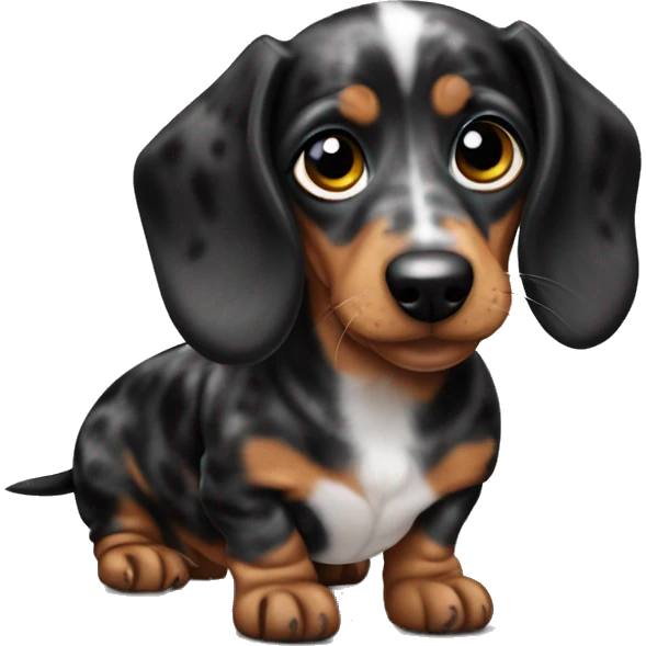 Black merle mini dachshund  emoji