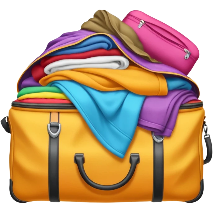 travelbag overflowing with clothes emoji