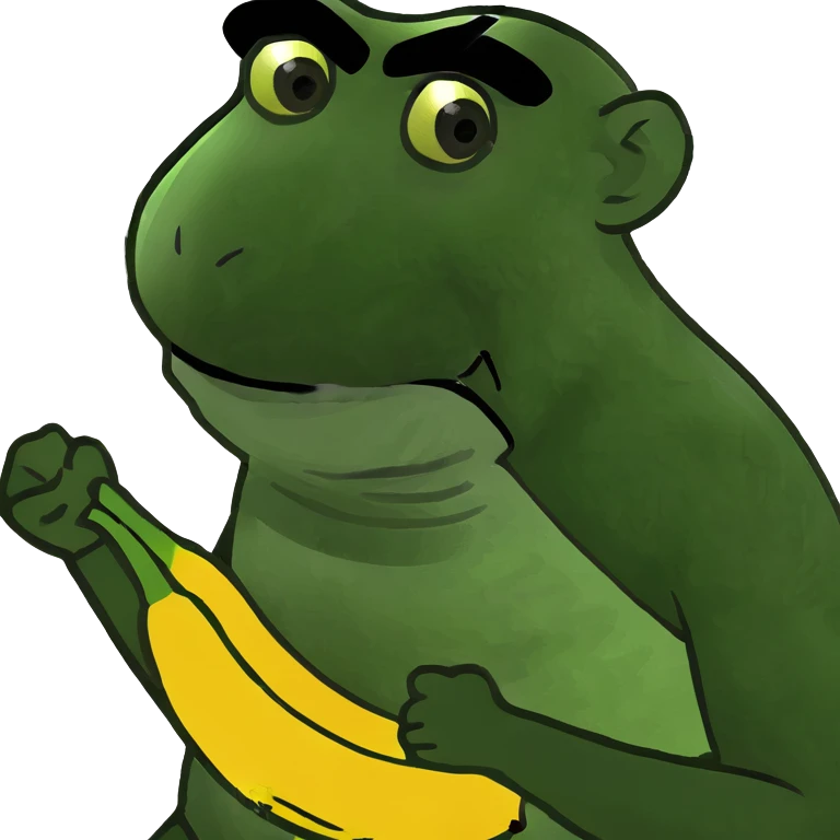 Chimpanzee turned into bananan emoji