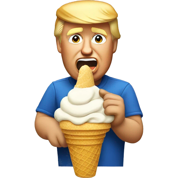 Donald trump eating ice cream  emoji
