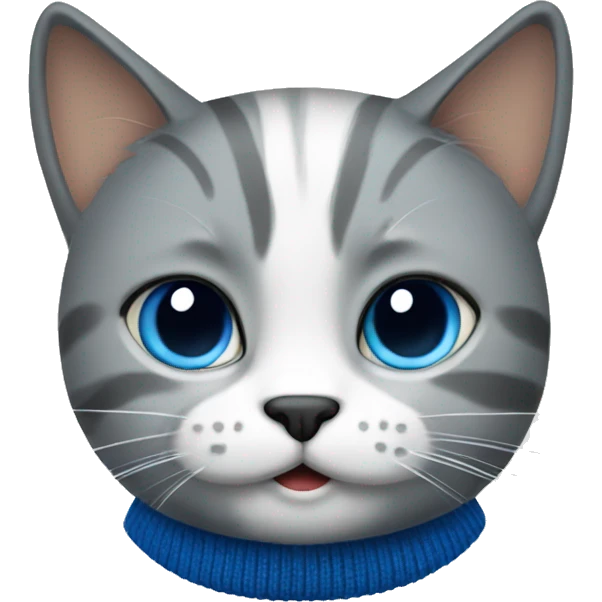 Cat with blue sweater emoji