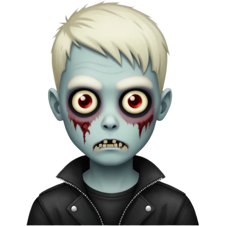 Zombie boy with emo pixie style hair cut emoji