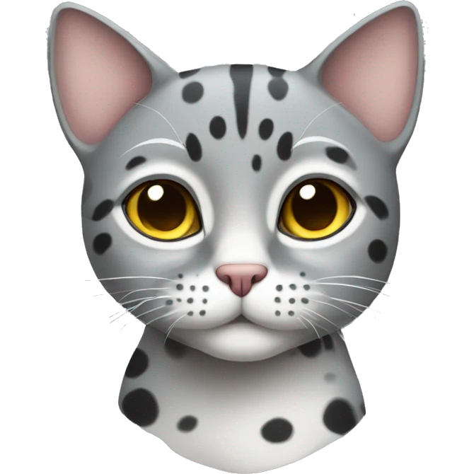 gray spotted cat emoji