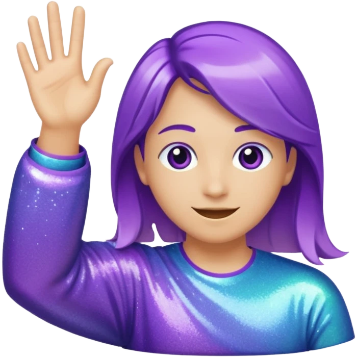 Glitter Purple and Cian hangloose emoji