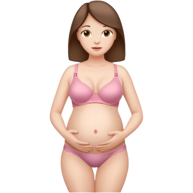 беременная девушка в полный рост в ливчике и в трусах emoji
