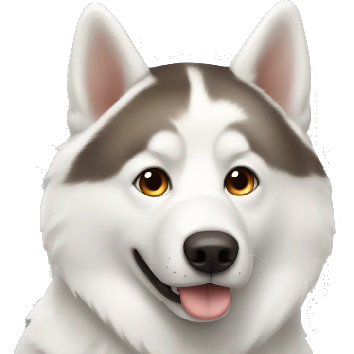 White husky with brown eyes  emoji
