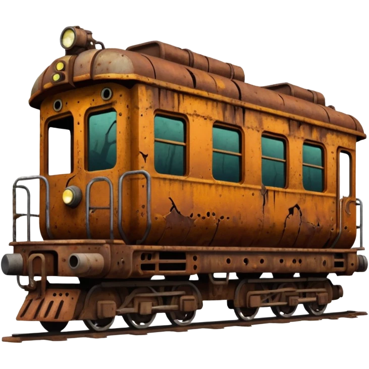 Front of a zombie-faced post-apocalyptic underground train. emoji