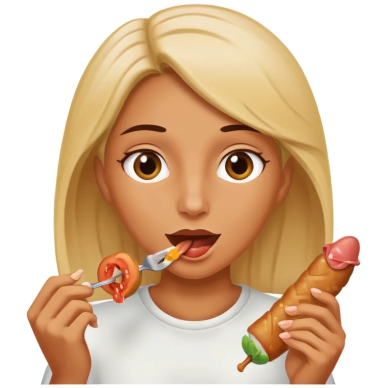 Mujer comiendo pene emoji