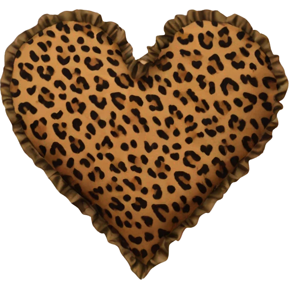 Leopard print heart with ruffles emoji