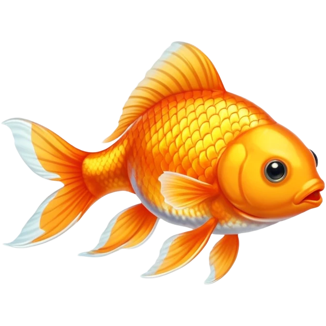 Goldfish with orange body and flowing tail emoji