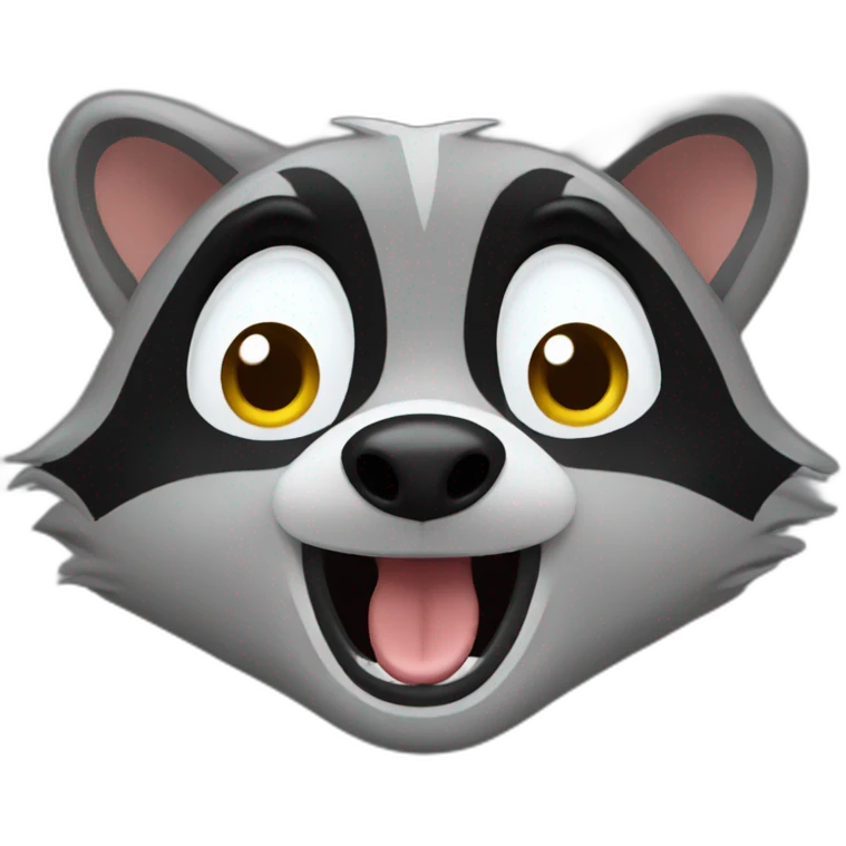 goofy-raccoon emoji