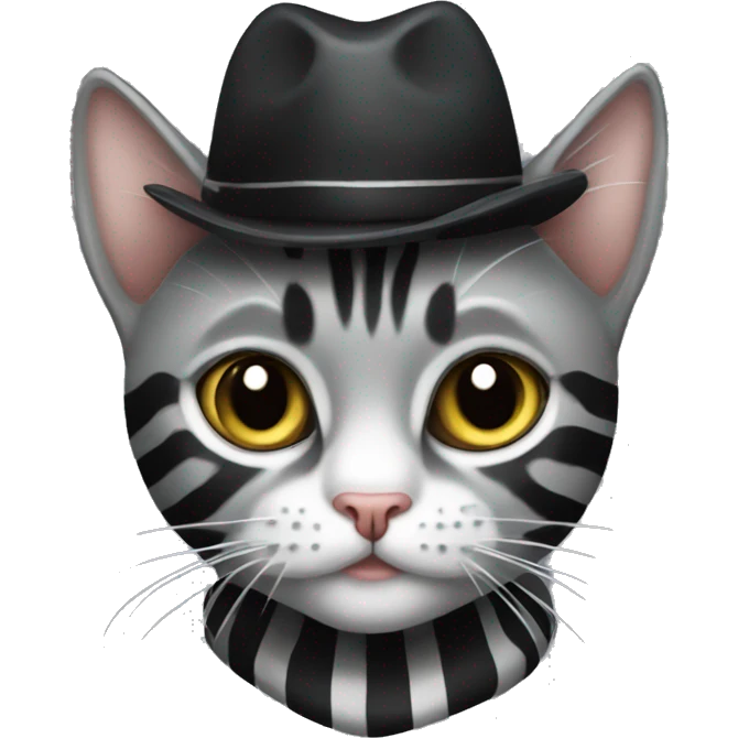 pimp grey and black striped cat emoji