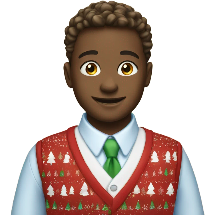 smiling boys with blue eyes in Christmas suits emoji
