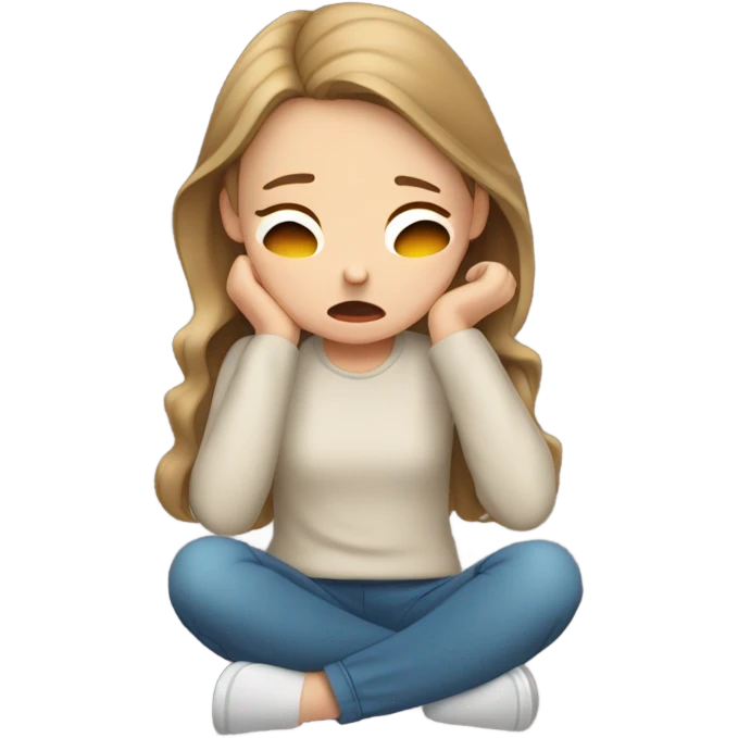  White girl ashamed of herself of hiding face in hands emoji