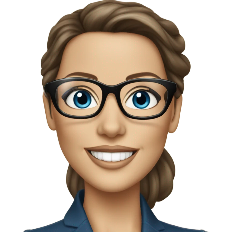 Kate Beckinsale, glasses, blue eyes happy elegant lifelike  emoji