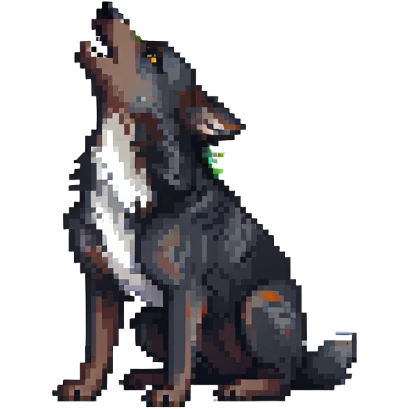 howling black wolf emoji
