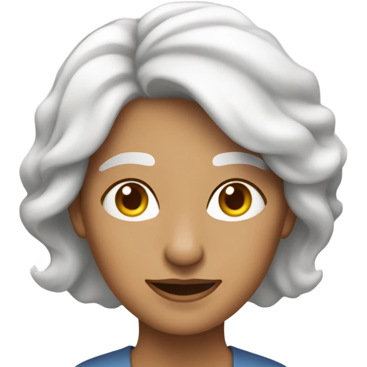 Mujer de unos 70 años pelo muy corto liso blanco  emoji
