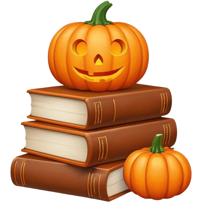 autumn books Pumpkin emoji