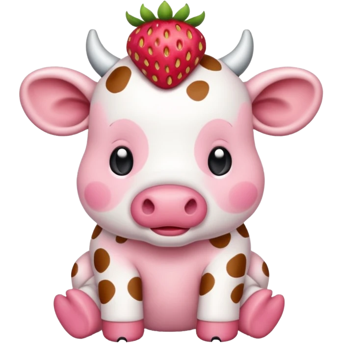 Strawberry cow baby pink emoji