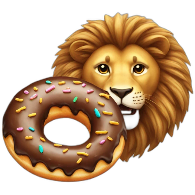 Donut and lion emoji