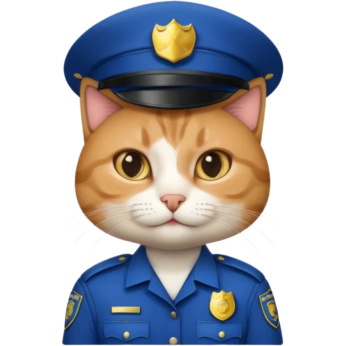 cat in police uniform, no hat emoji