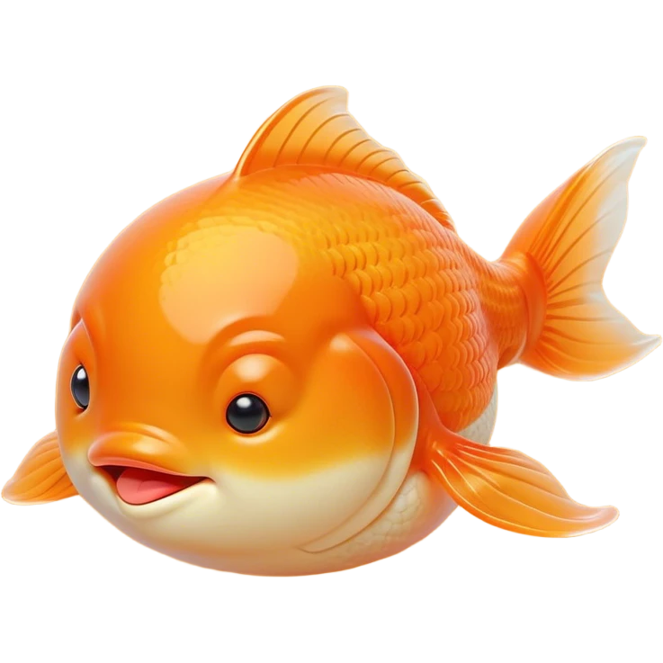 Meme-Worthy Cute Sleeping Orange Goldfish Portrait Emoji, Head resting peacefully with a contented smile, showcasing a streamlined, graceful body with a luxuriously soft vibrant orange hue, eyes closed in a serene, floating nap, Simplified yet hilariously adorable features, highly detailed, glowing with a soft, drowsy light, high shine, relaxed and utterly lovable, stylized with an air of playful laziness, bright and heartwarming, soft glowing outline, capturing the essence of a comically sleepy goldfish, so meme-worthy it feels like it could instantly become the next viral sensation of adorable slumber! emoji