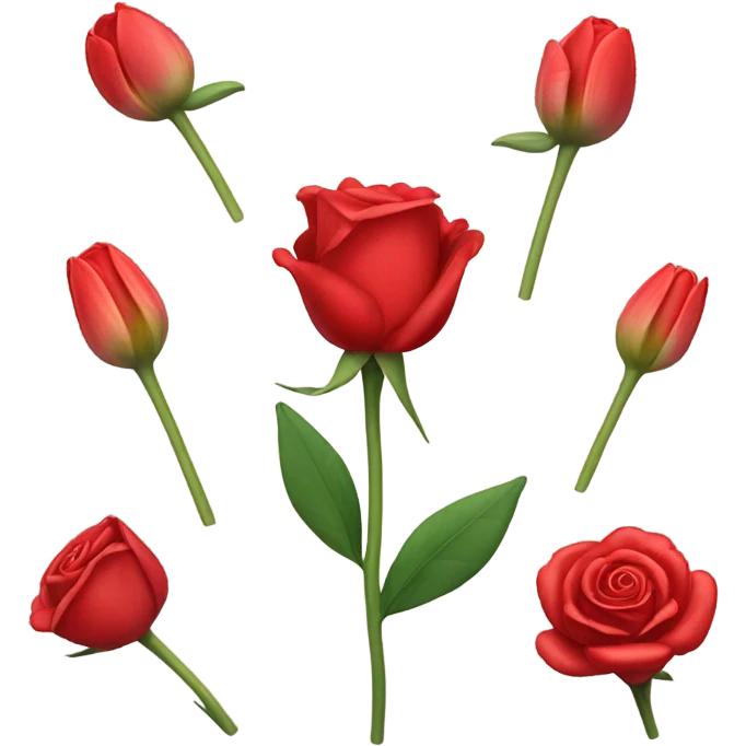 red rose and tulip  emoji
