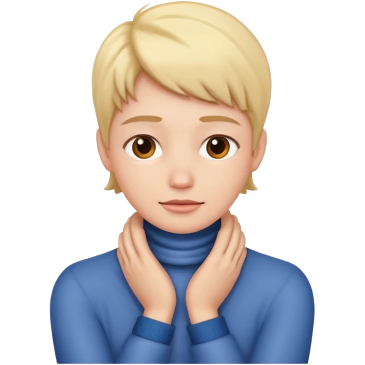 Person with hands over neck emoji