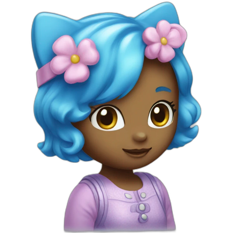 Hello kitty blue emoji