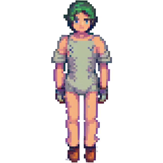 a straight human body, neutral pose, pixel art emoji