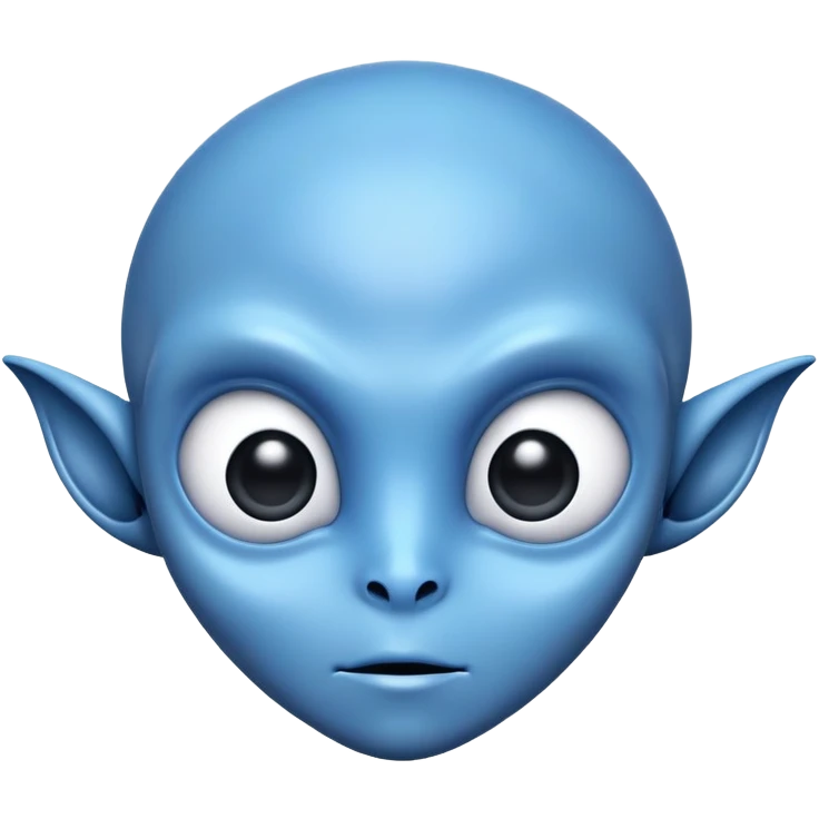 blue alien with big black eyes emoji