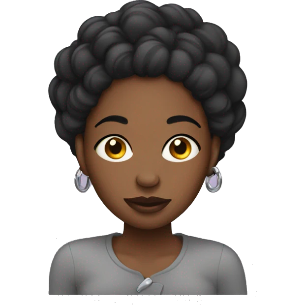 Black woman with face piercings  emoji
