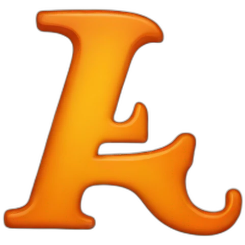 e LETTER orange emoji