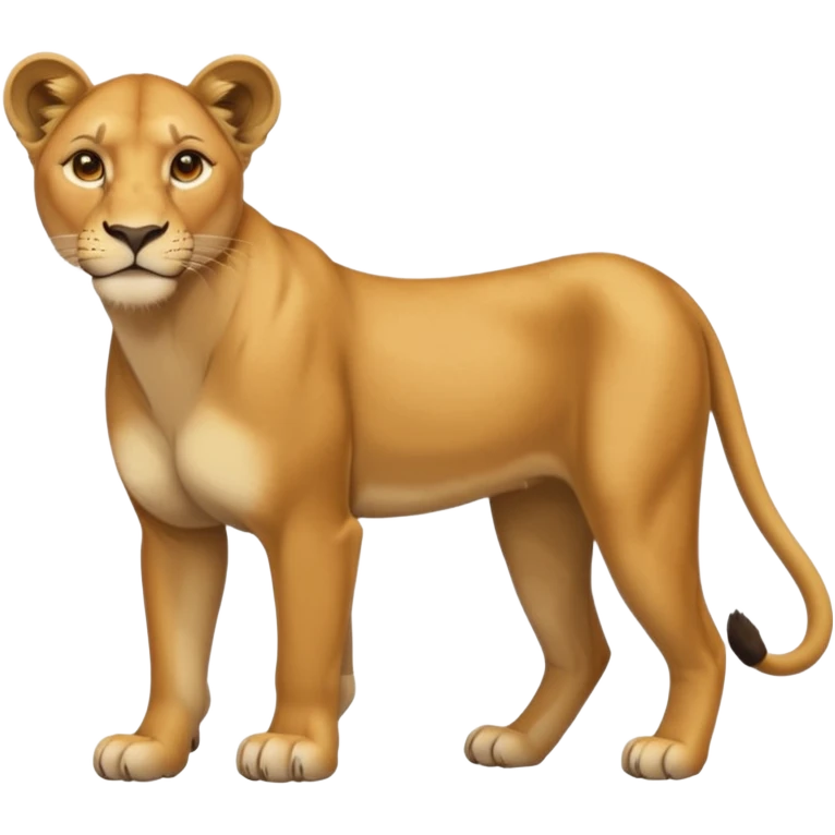 in lion family, only mother., full body, single tail emoji