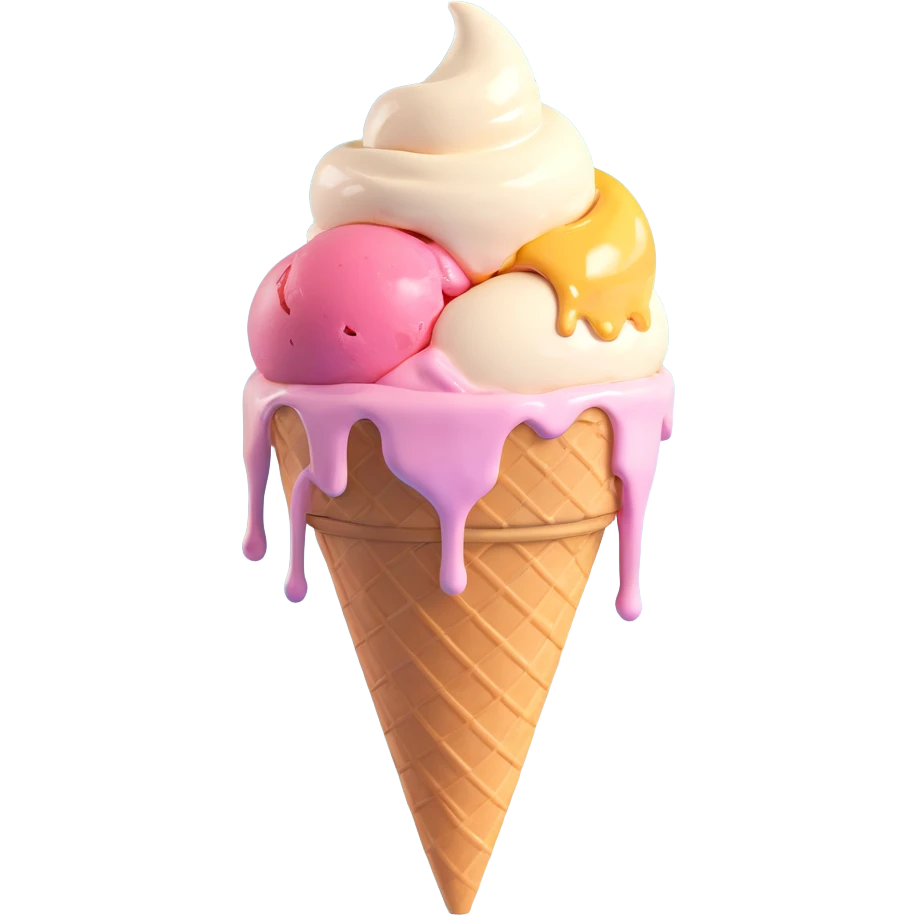 upside down melted vanilla ice cream cone emoji