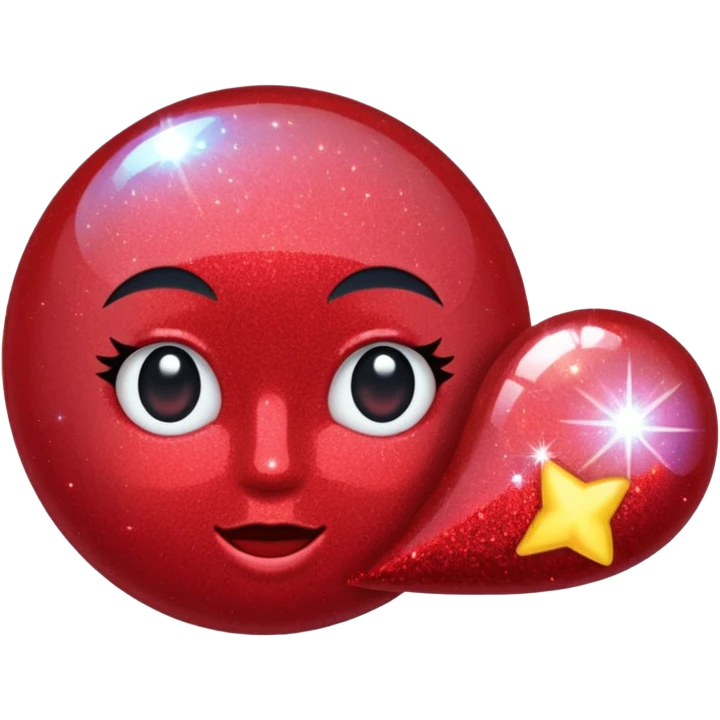 red glitter art emoji