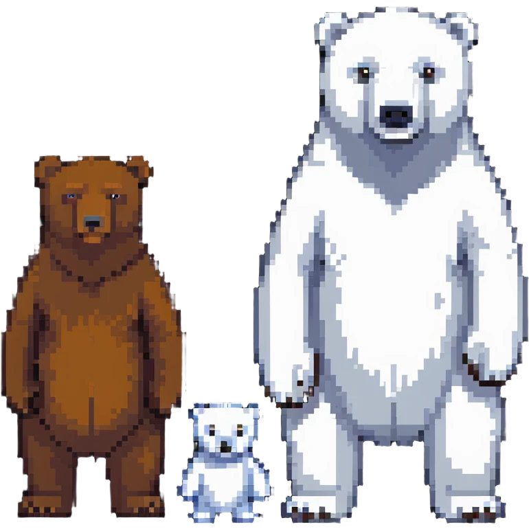 A polar bear and a brown bear standing side by side emoji