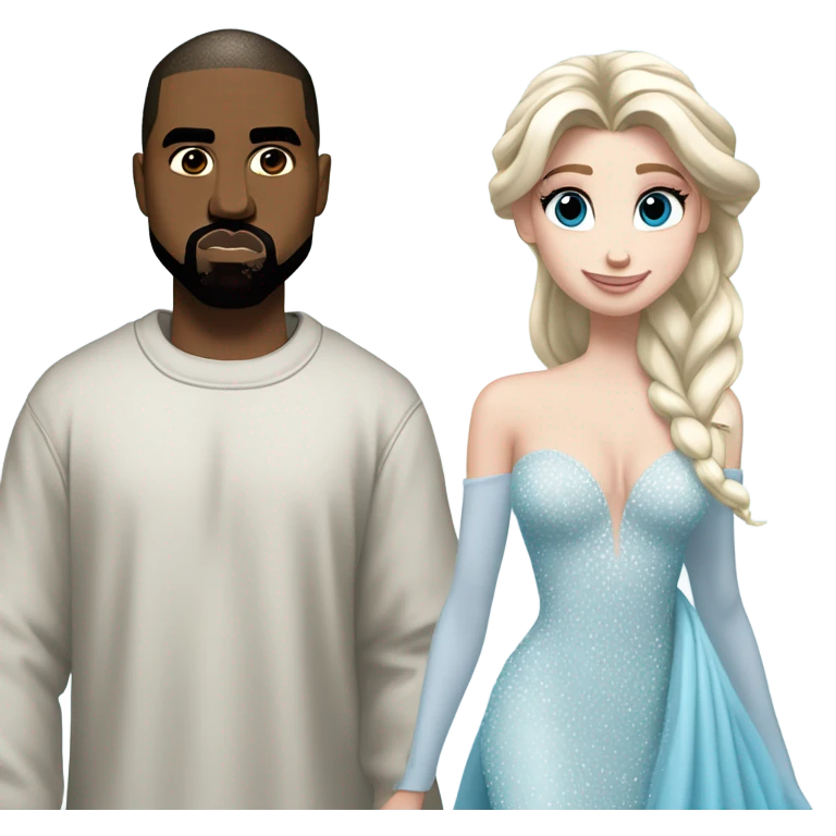 Kanye West with Elsa emoji