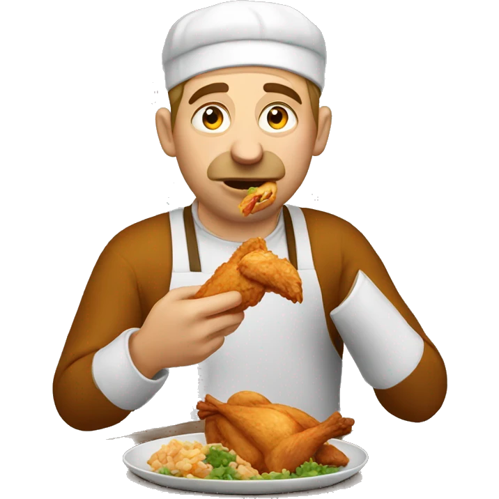 Russian man eating chicken  emoji